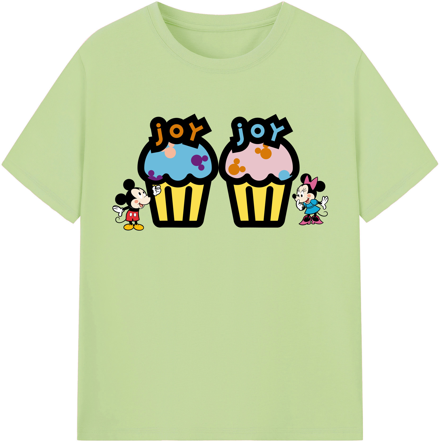 （画像用） ミッキーマウス Mickey Mouse 綿100％半袖Tシャツ（フロントプリント）